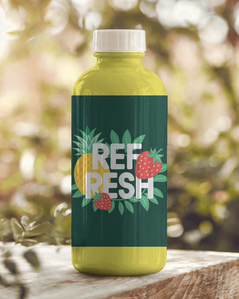 Glossy White Bottle Mockup On Wooden Surface Surrounded By Soft Natural Greenery Warm And Organic Feel 037