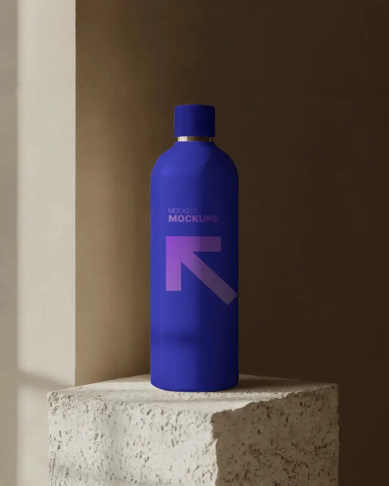 Premium Minimalist Bottle Mockup For Product Packaging Branding And Label Design Templates