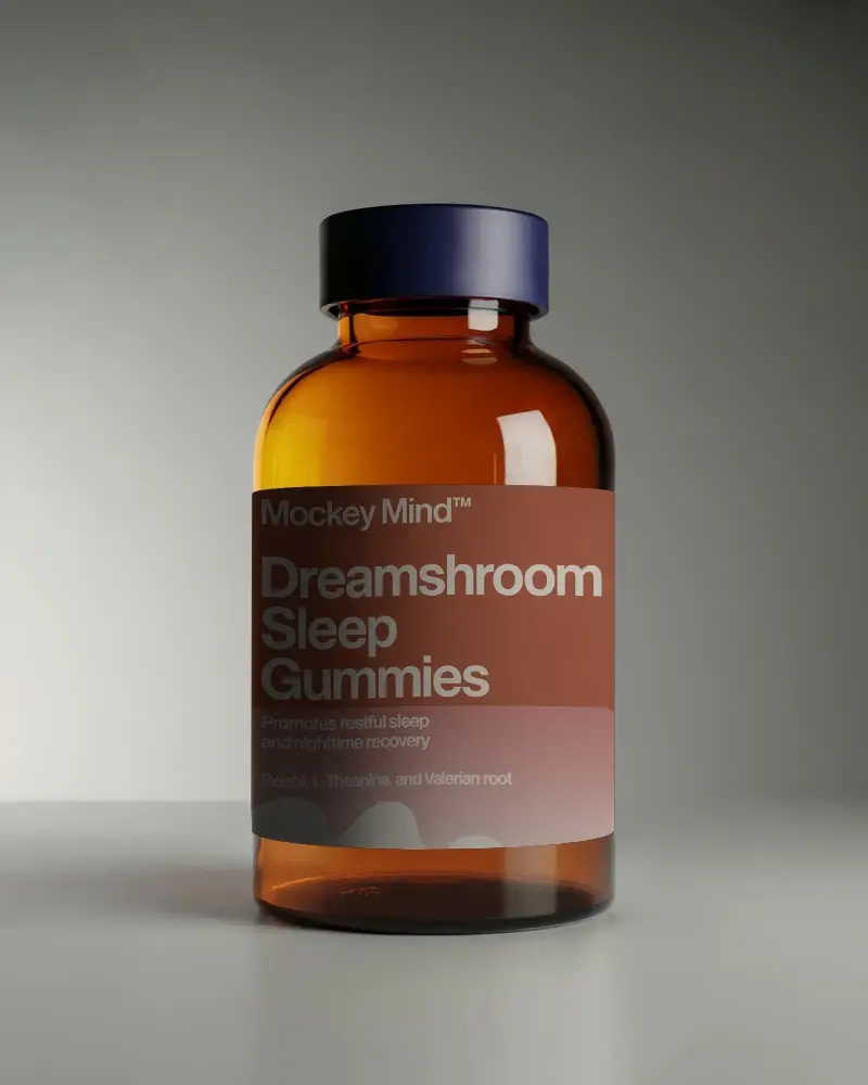 Vertical Amber Bottle Mockup With Minimalist Black Label And Solid Cap For Product Display