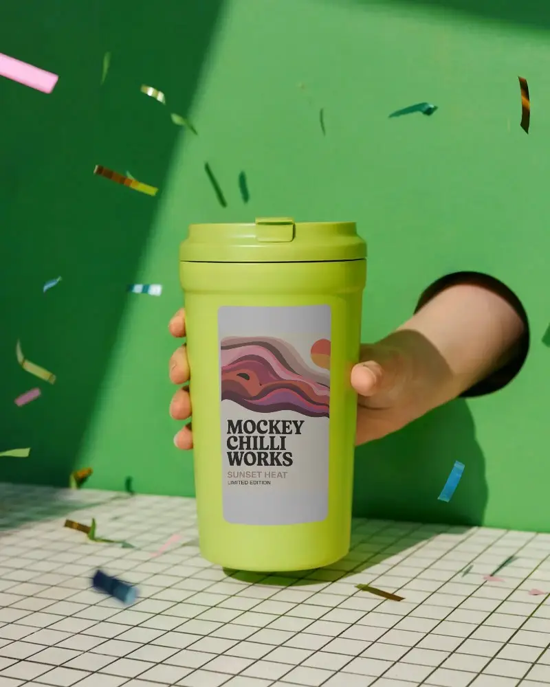 Reusable Travel Bottle Mockup With Customizable Label Design For Redesign Projects