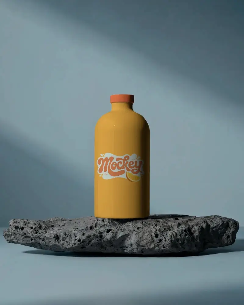 Elegant Minimalist Bottle Mockup For Cosmetic Or Beverage Brand Presentation Pure Design