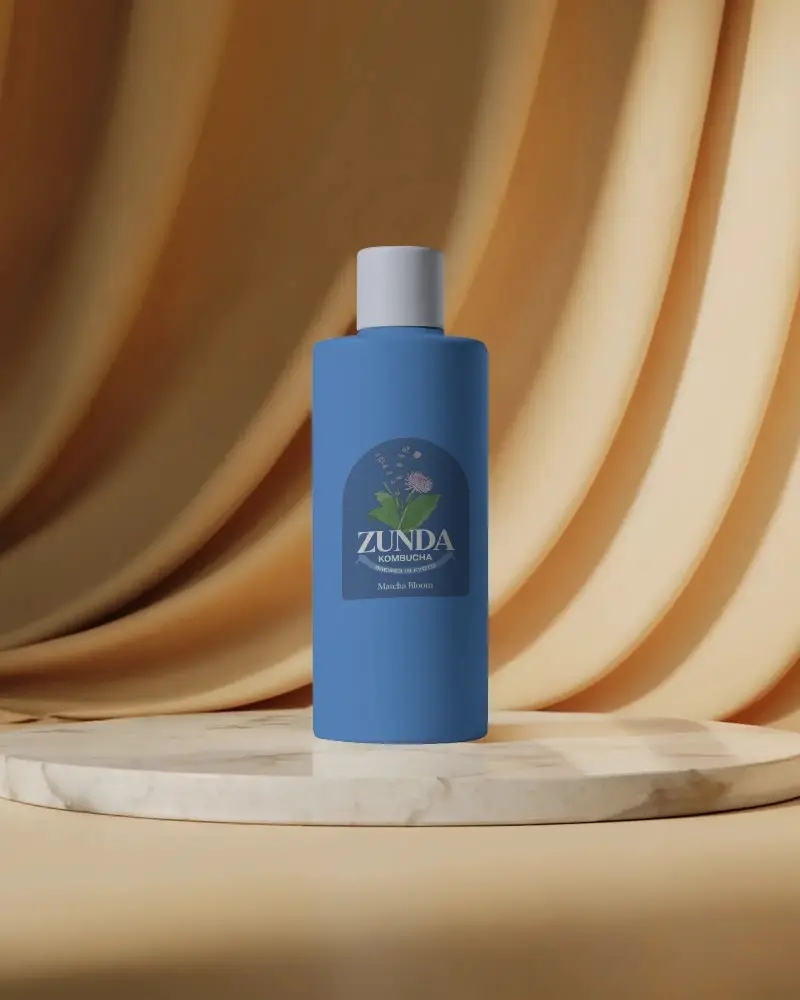 Sleek Minimalistic Bottle Mockup Standing On Marble Platform For Modern Branding