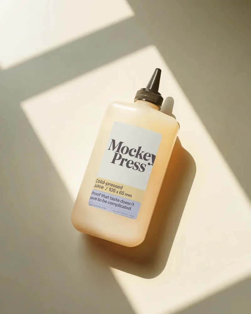 Flexible Squeeze Bottle Mockup For Custom Label Designs On Minimalist Background Light