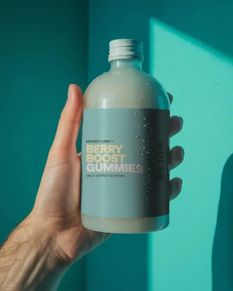 Premium Bottle Mockup With Condensation Drops For Product Packaging Presentation