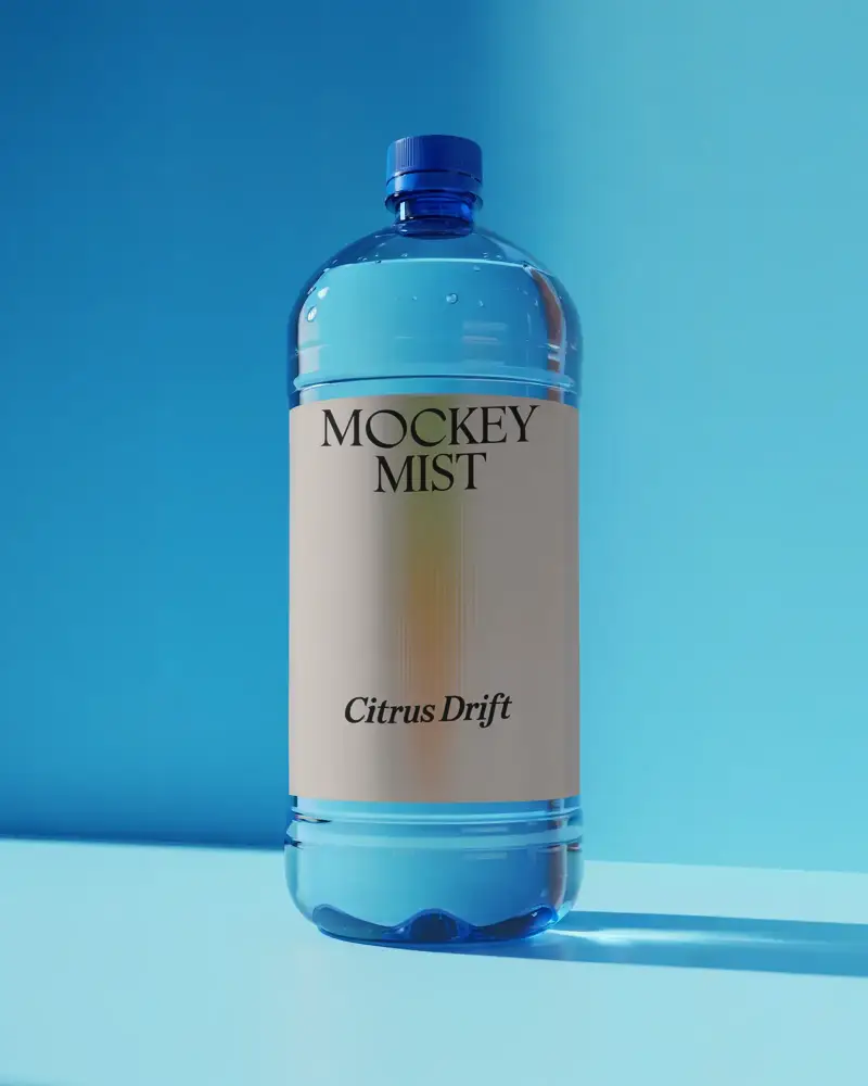 High Quality Clear Plastic Bottle Mockup With Empty Label For Creative Design Showcase