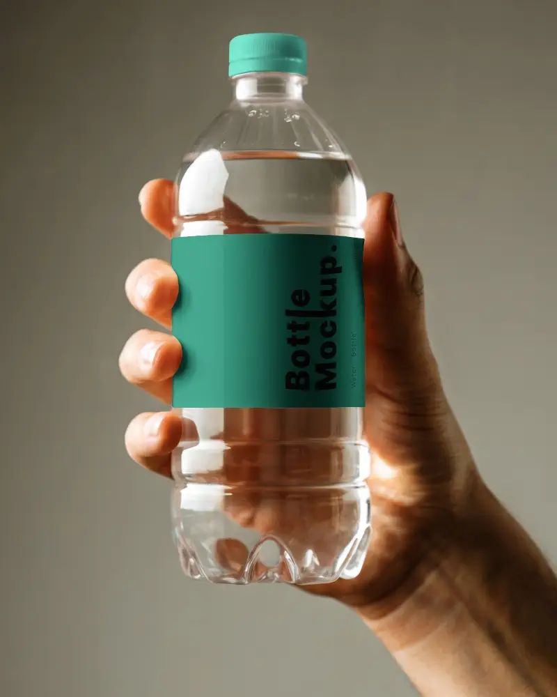 Drinking Water Bottle Mockup With Space For Logo Design And Marketing Material