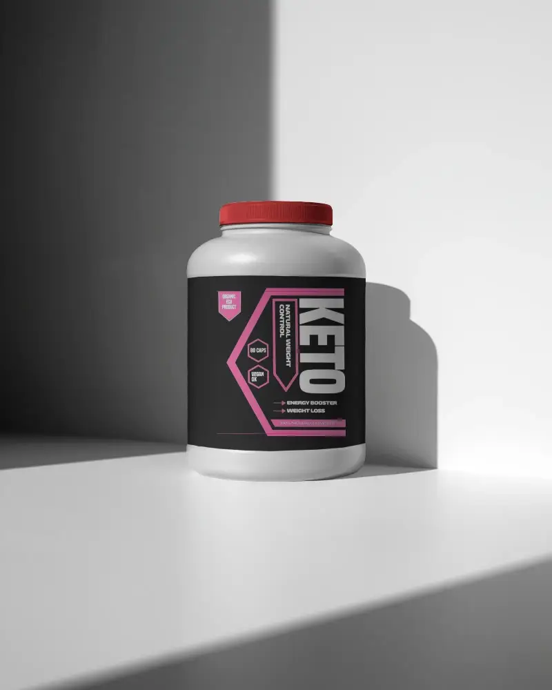 Premium Protein Supplement Container Mockup For Health And Fitness Branding