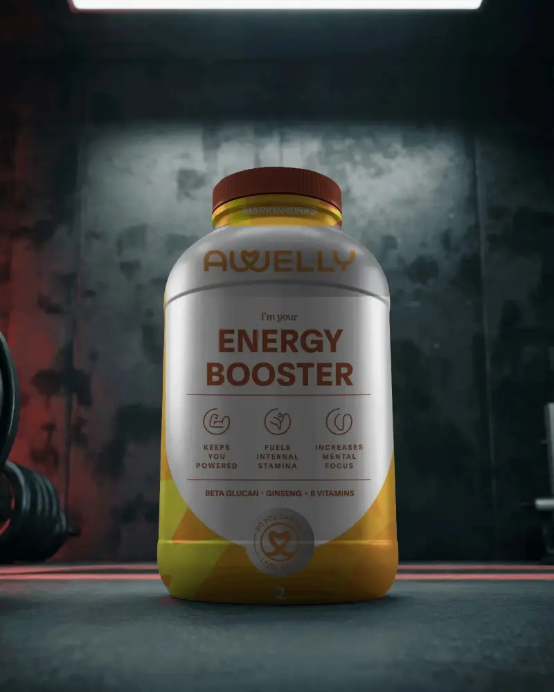 Premium Supplement Container For Protein Powder Or Fitness Nutrition Bottle Mockup Display