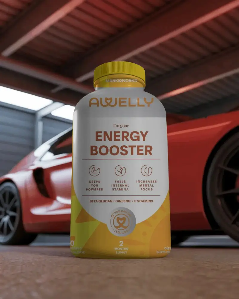 Premium Sports Supplement Bottle Mockup For Nutritional Product Packaging Display