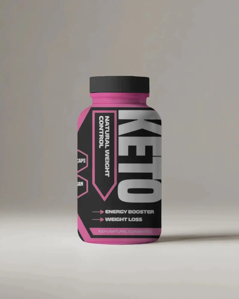 Blank Plastic Supplement Bottle Mockup For Custom Label Design Presentation