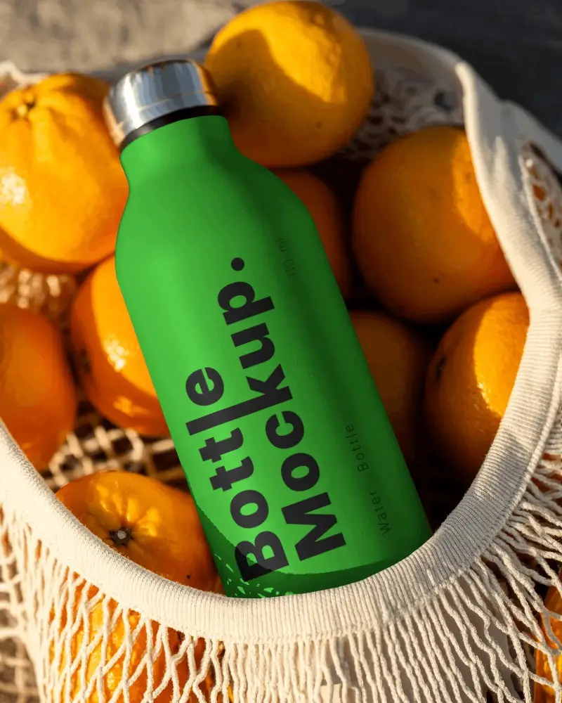 Vacuum Sealed Portable Water Bottle Mockup For Hot And Cold Beverage Storage