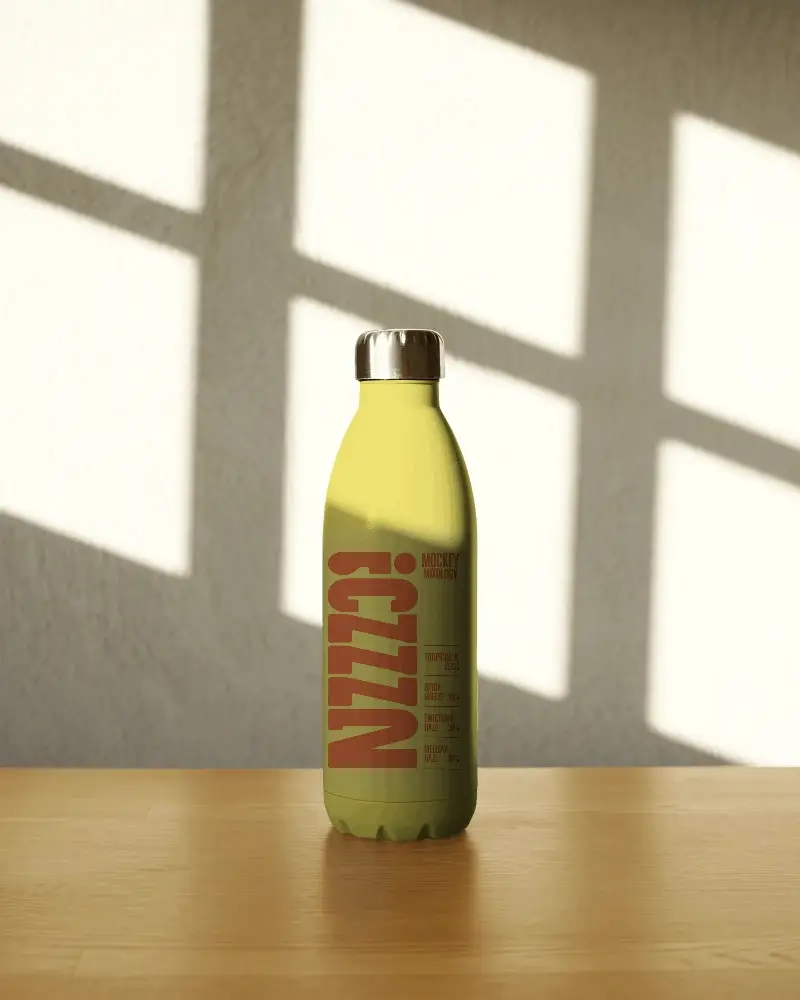 Double Wall Insulated Water Bottle Mockup For Hot And Cold Beverages Durable Portable Design