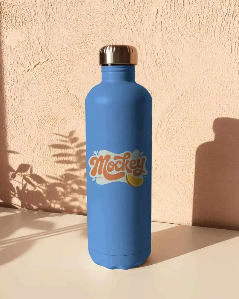 Premium Insulated Stainless Steel Water Bottle Mockup For Outdoor Activities And Daily Hydration Use