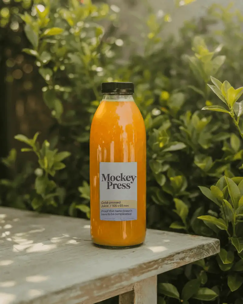Natural Organic Fruit Juice Packaging Bottle Mockup For Beverage Brand Promotion