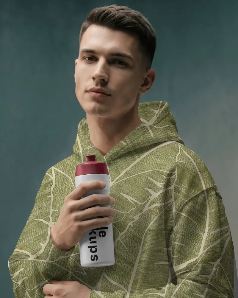 Durable Premium Fabric Hoodie Mockup Adjustable Hood And Ribbed Cuffs For Ultimate Warmth