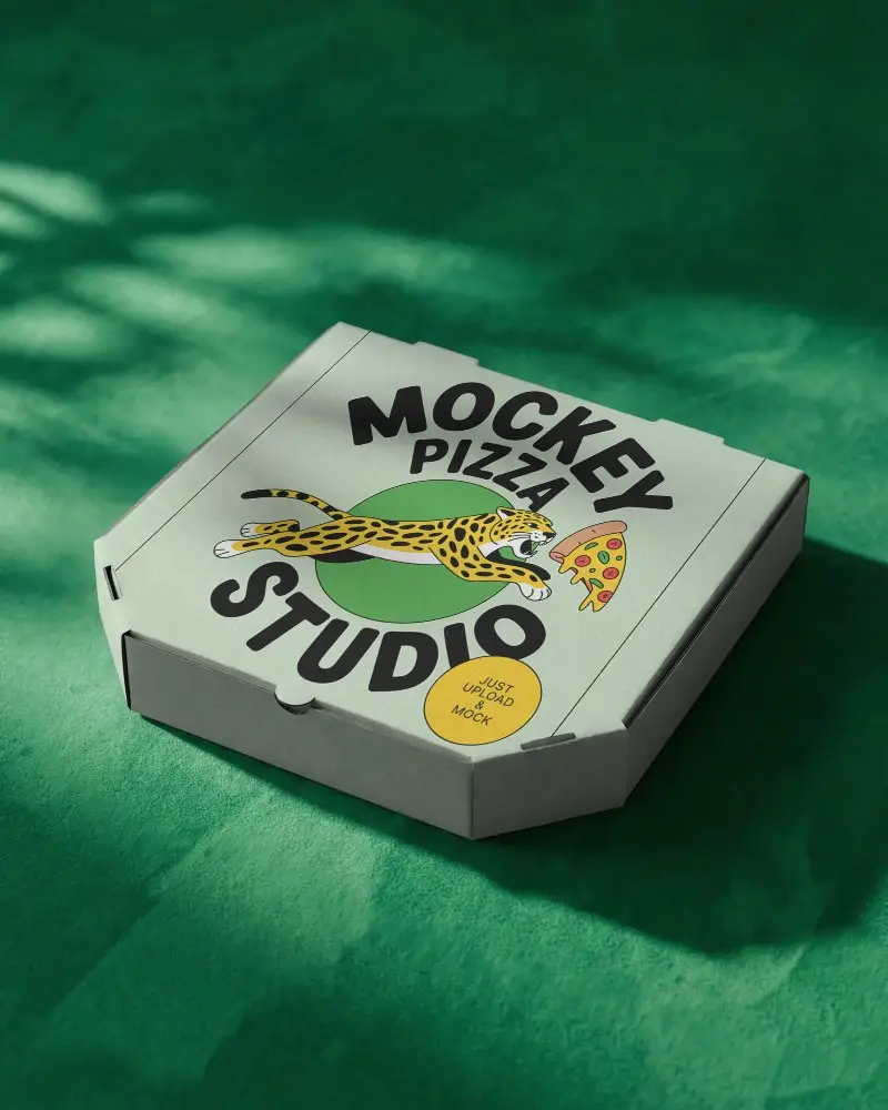 Sleek Minimalist Pizza Box Mockup For Branding And Packaging Presentation