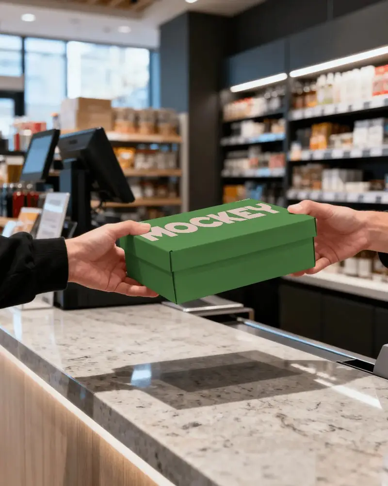 Retail Packaging Box Handover Creative Box Mockup For Product Presentation Promotion