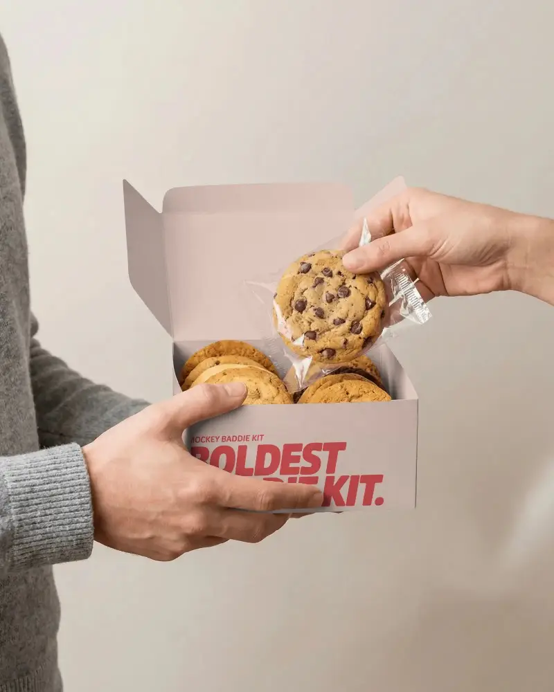 High Quality Stylish Box Mockup Contains Multiple Packaged Cookies Ready For Sharing Or Delivery