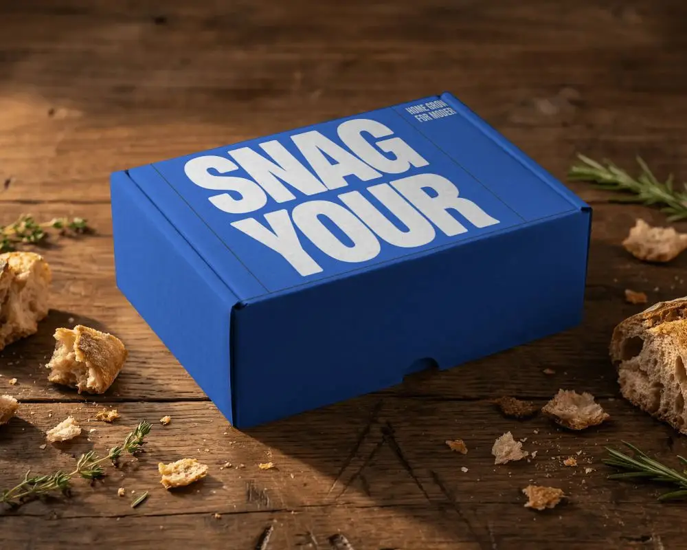 Premium Quality Rigid Box Packaging Mockup For Ecommerce Or Gourmet Food Storage Display