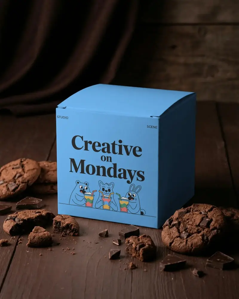 Eco Friendly Cake Cookie Box Mockup Packaging Ideal For Artisan Bakeries Cafe Gifts And Food Retail