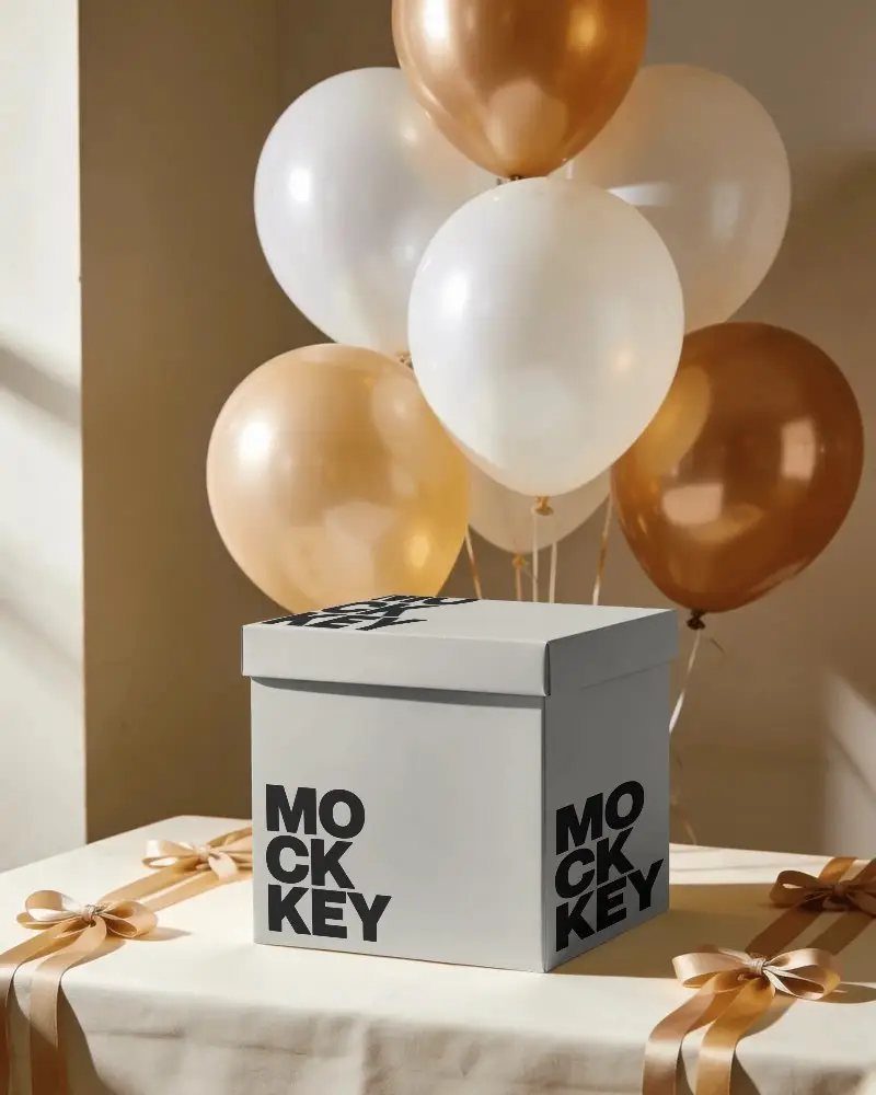 Elegant Gift Box Mockup With Lid Perfect For Special Occasions Birthday Anniversary Presents