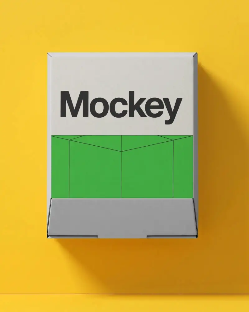 Sleek Modern Product Box Mockup Isolated On Solid Background For Ecommerce Packaging Design