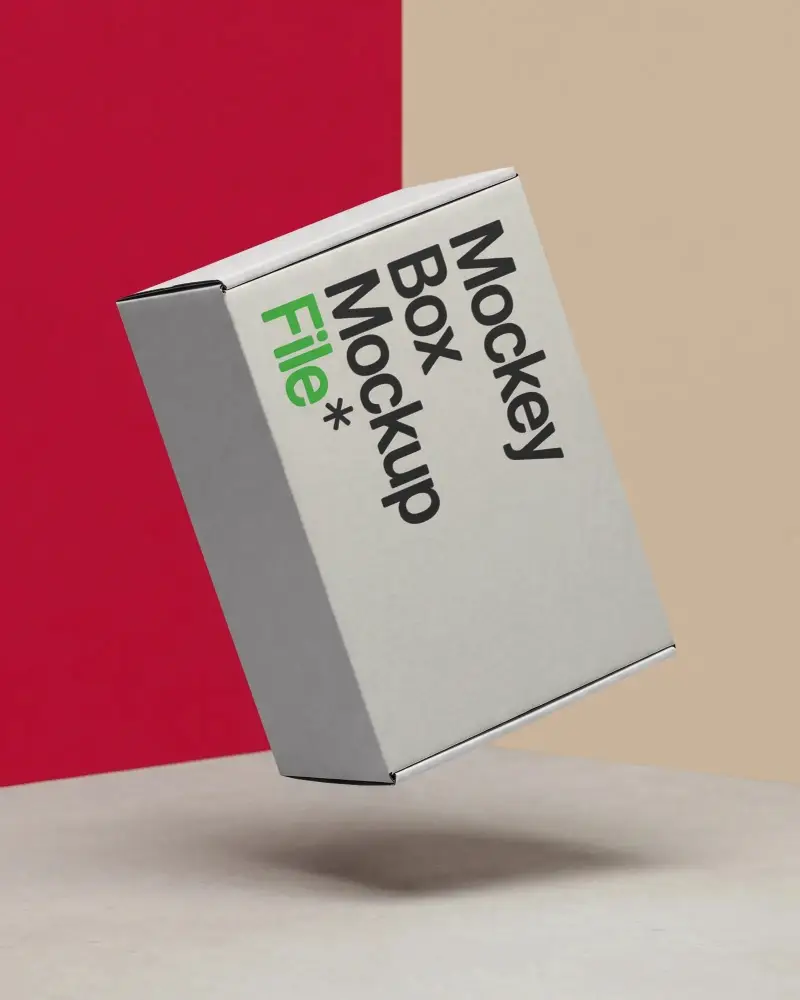 Modern Floating Box Mockup Isometric View For Product Display And Brand Marketing Use