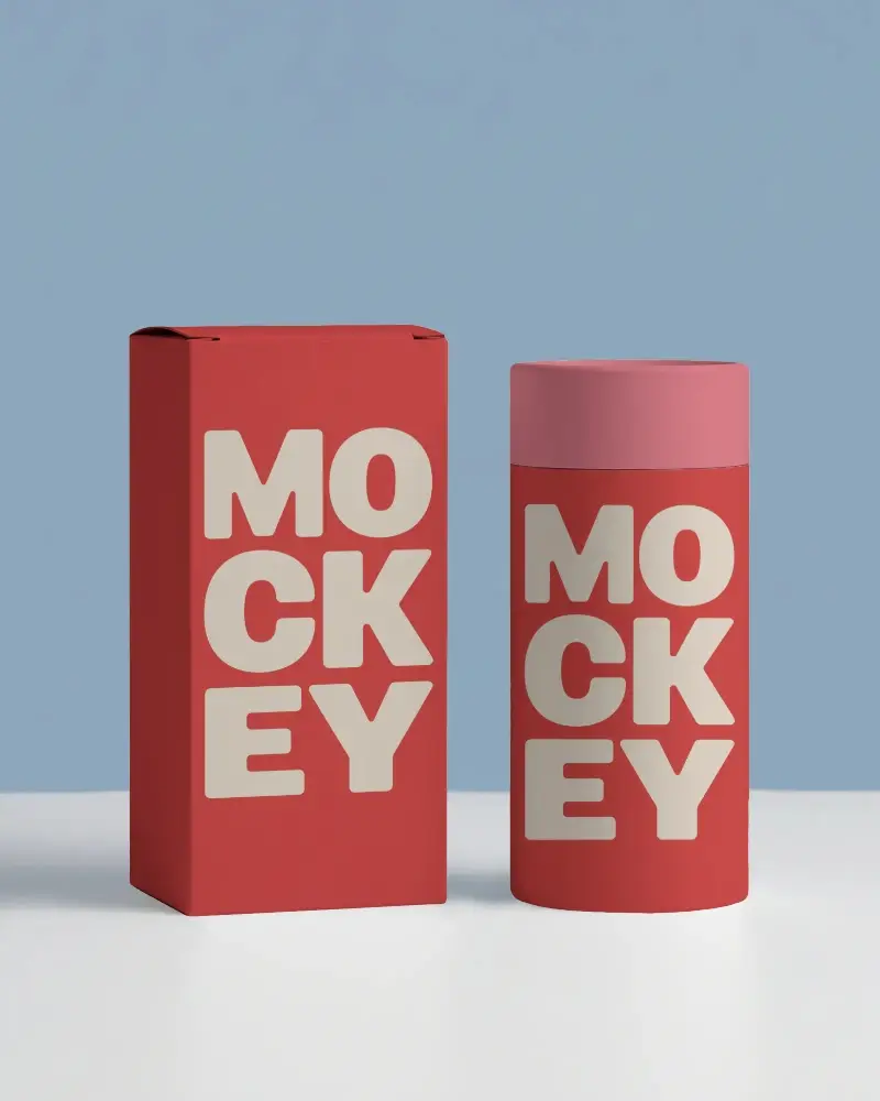 Modern Packaging Box Mockup With Rectangular With Cylindrical Container Ideal For Brand Showcase