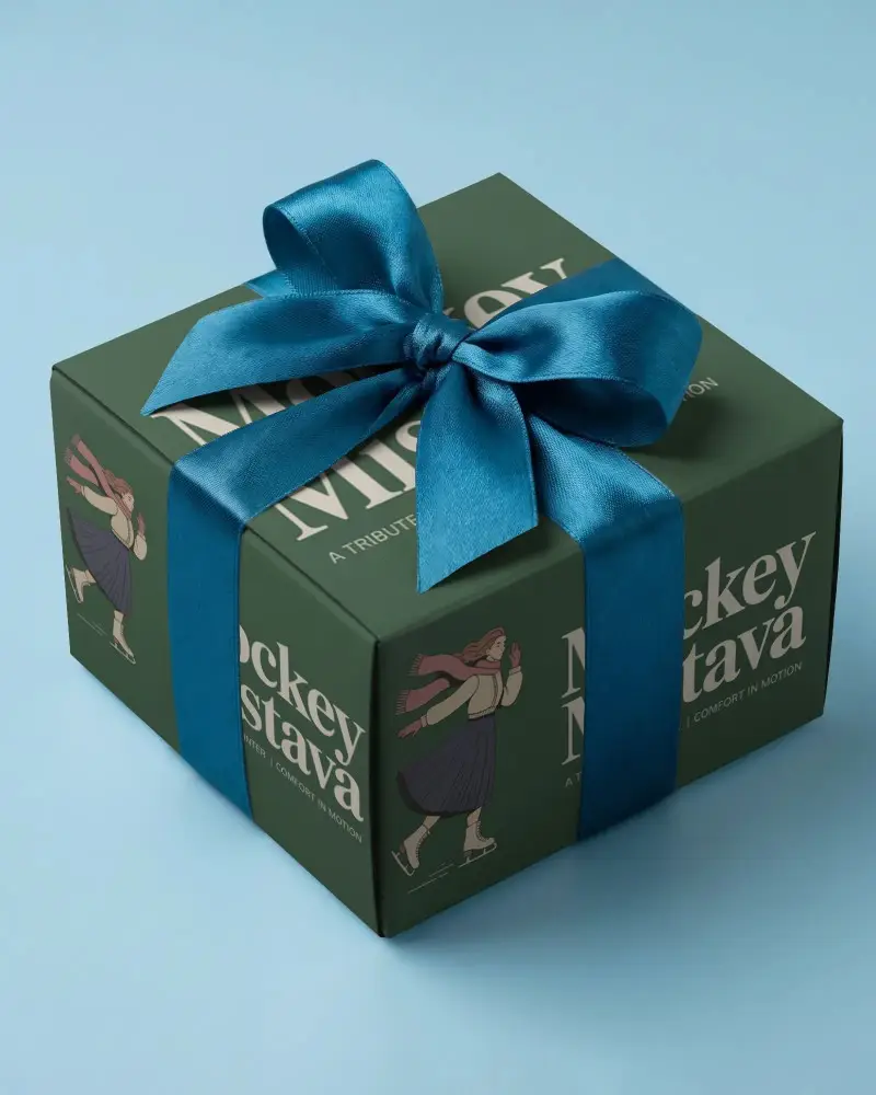 Sleek Gift Box Mockup Showcasing High Quality Packaging With Decorative Ribbon Wrap
