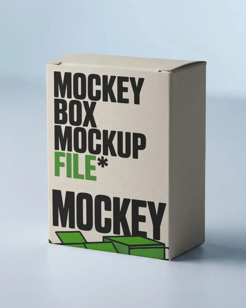 Tall Folded Paperboard Box Mockup Front View For Custom Print And Brand Presentation