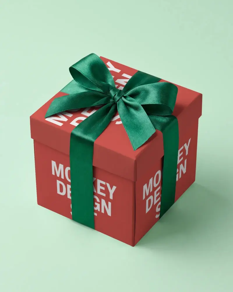 Premium Gift Box Mockup With Elegant Ribbon Perfect For Product Packaging Presentation