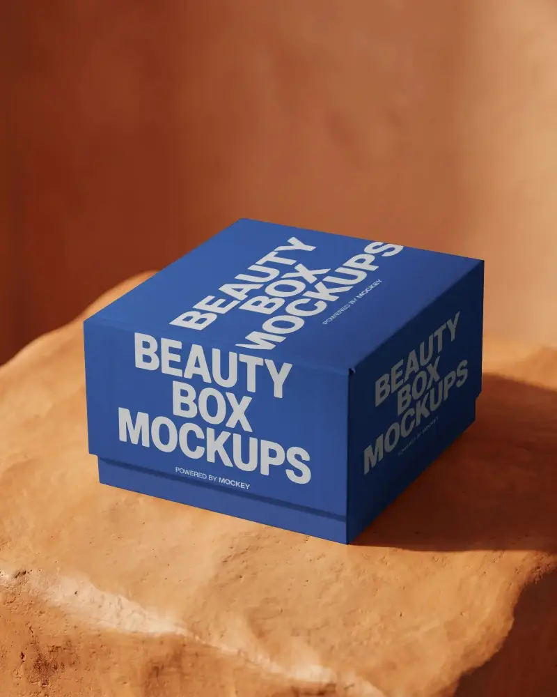 Premium Sturdy Gift Box Mockup For Luxury Product Packaging Design Presentation Template