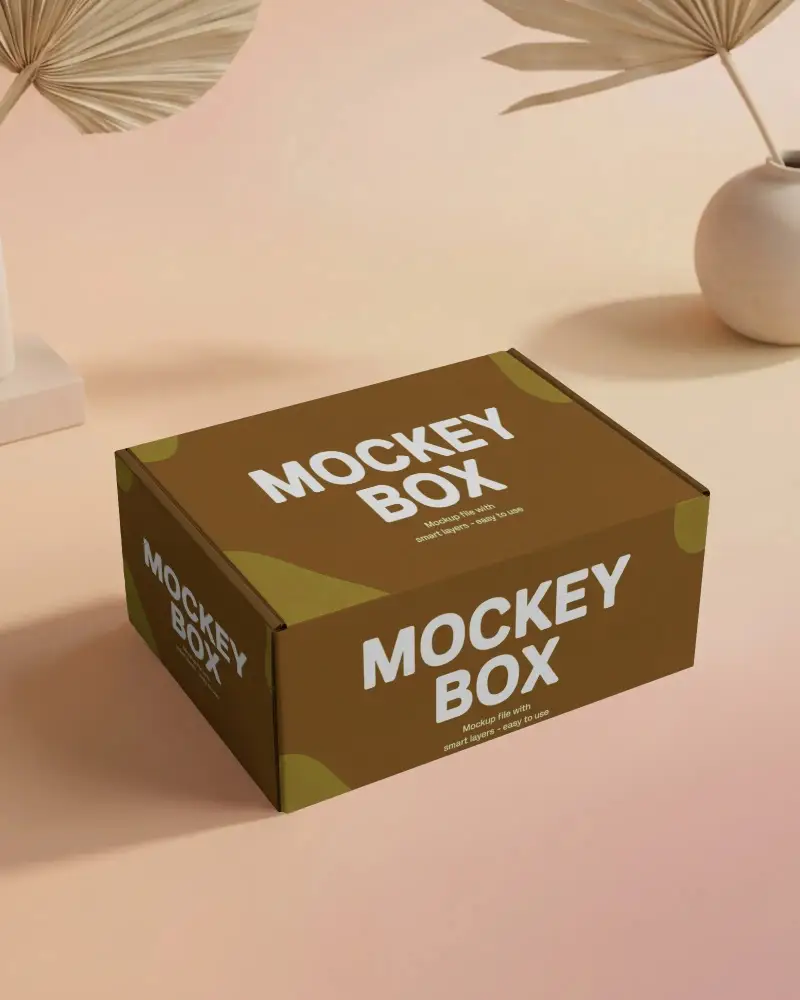 Modern Rigid Craft Box Mockup For Ecommerce Product Packing And Branding Display