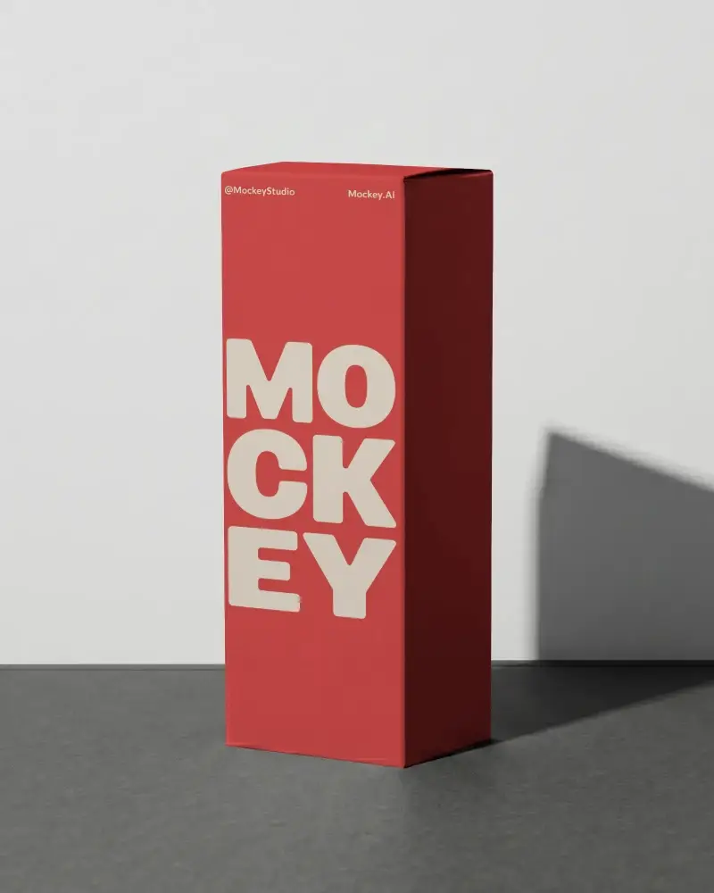 Vertical Standing Box Mockup For Cosmetic Or Electronics Packaging Design Template