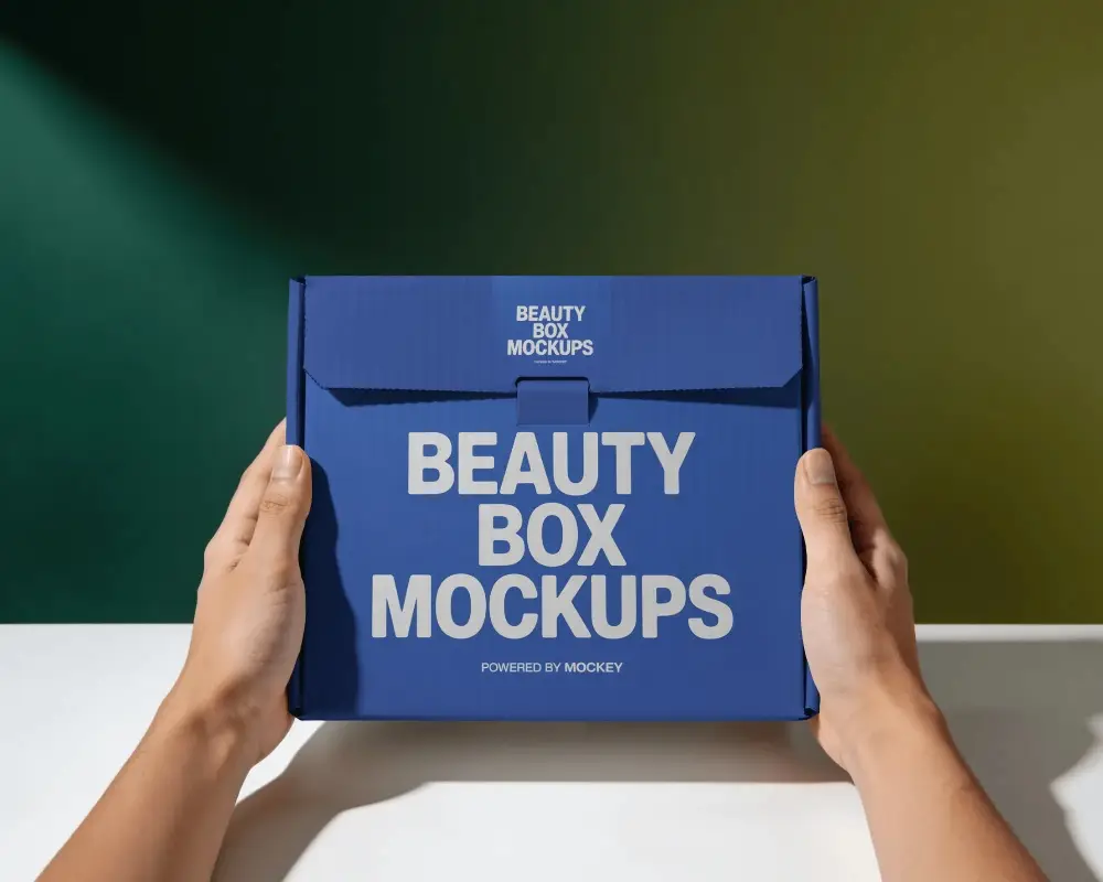 Eco Friendly Small Shipping Box Mockup With Secure Flap Closure Perfect For E Commerce Shipments