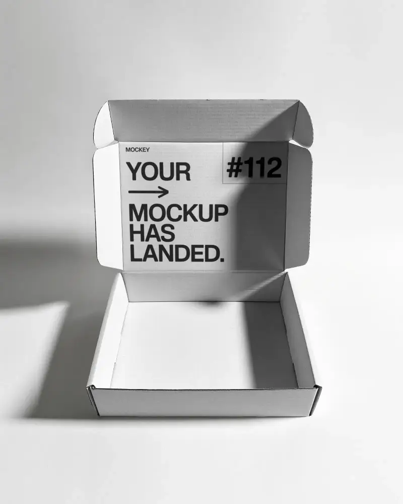 Open Box Mockup With Clean Flat Surface For Custom Packaging Designs And Brand Presentation