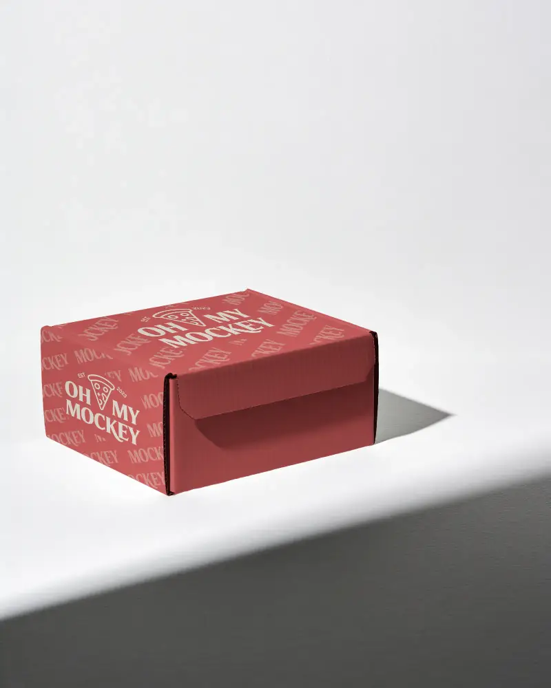 Compact Sturdy Corrugated Cardboard Box Mockup Custom Packaging And Branding Solutions