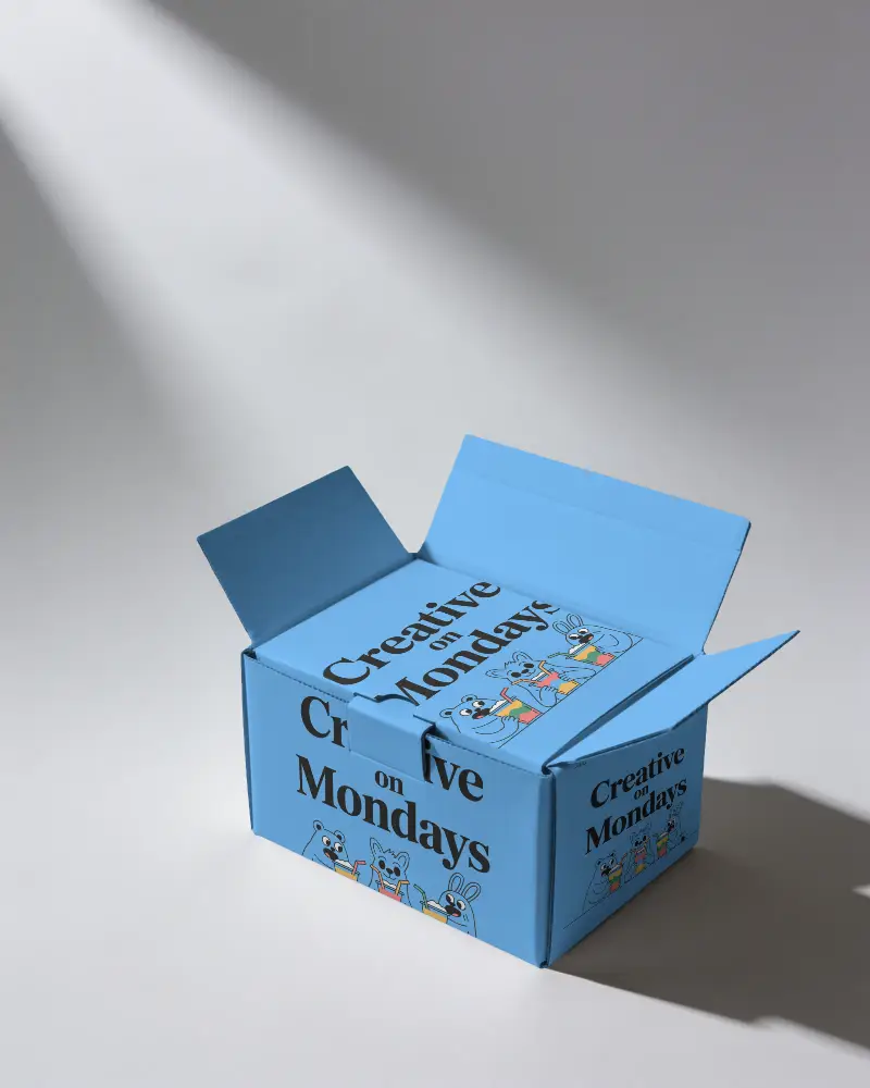 Eco Friendly Flat Pack Shipping Packaging Box Mockup Simple Fold And Lock Closure For Protection