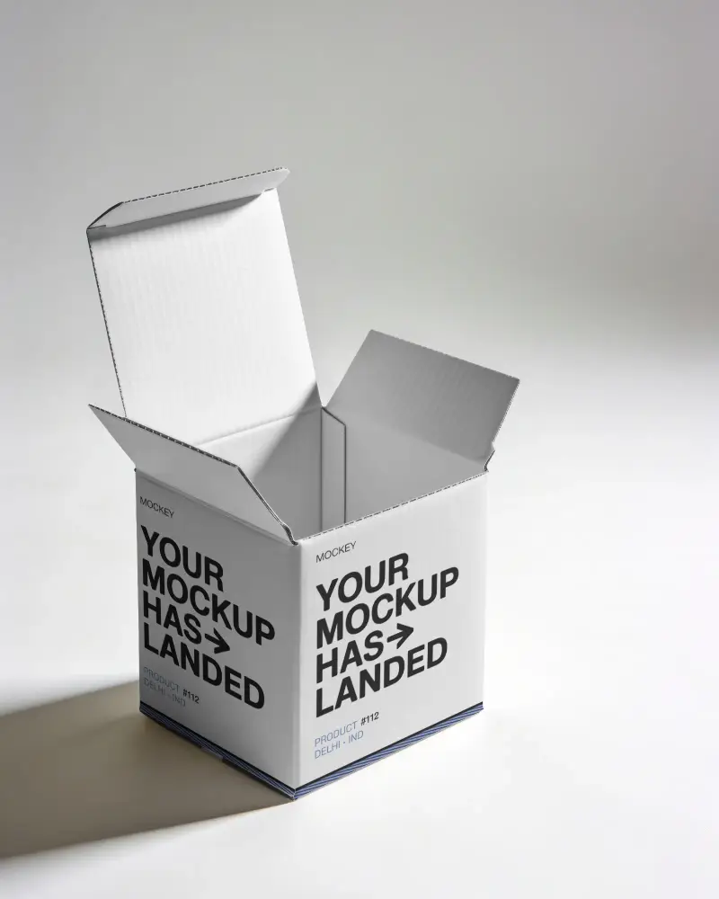 Sturdy Folding Corrugated Box Mockup Perfect For Retail Packaging And Brand Presentation