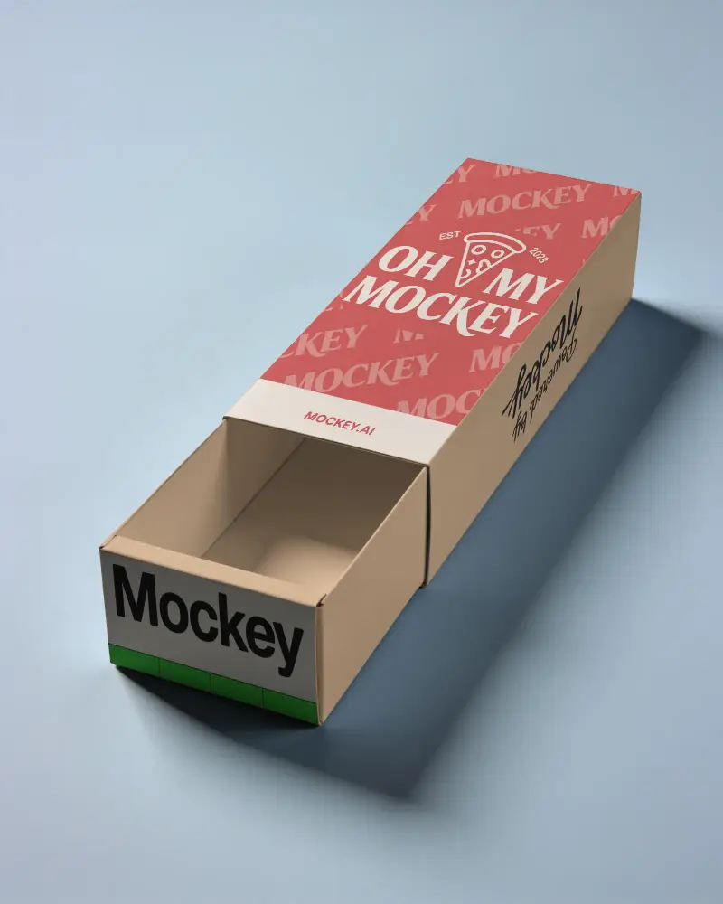 High Quality Square Slide Box Mockup For Luxury Retail Packaging And Brand Visual Identity