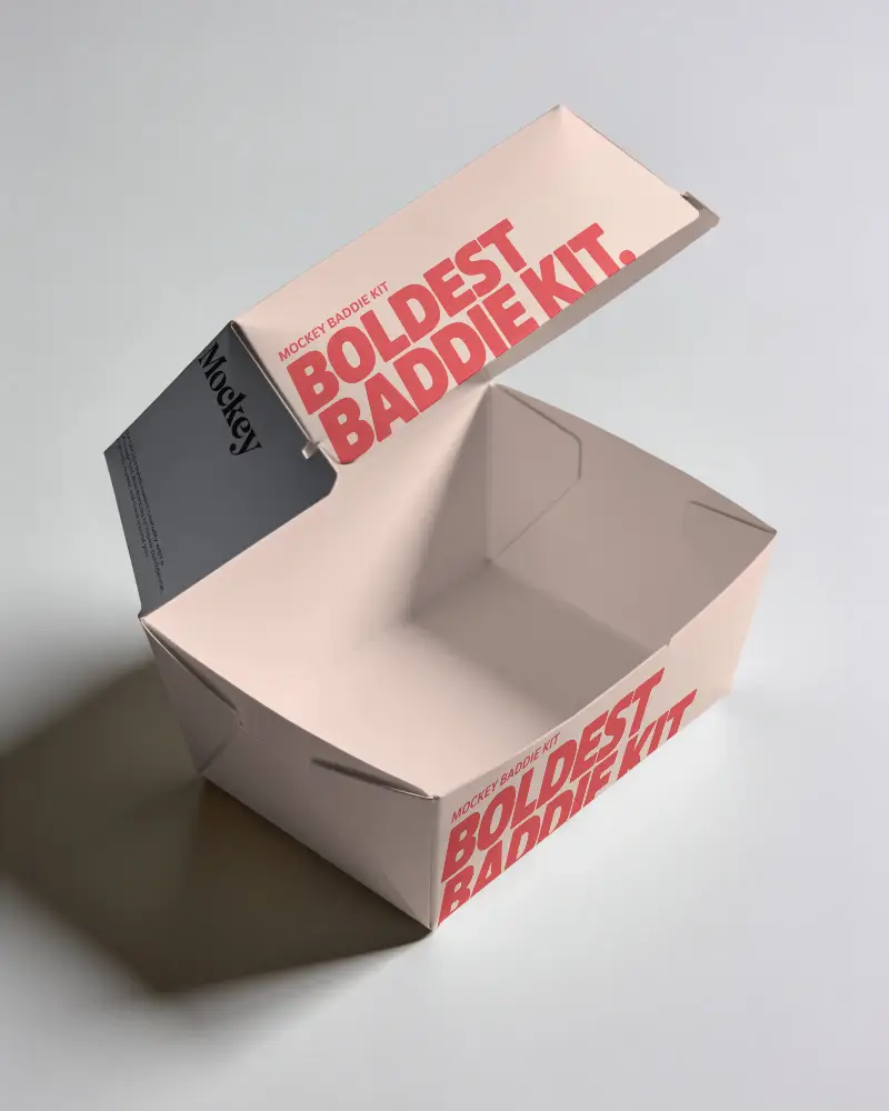 Sustainable Flat Pack Corrugated Box Mockup With Locking Flap Design For Brand Packaging Solutions