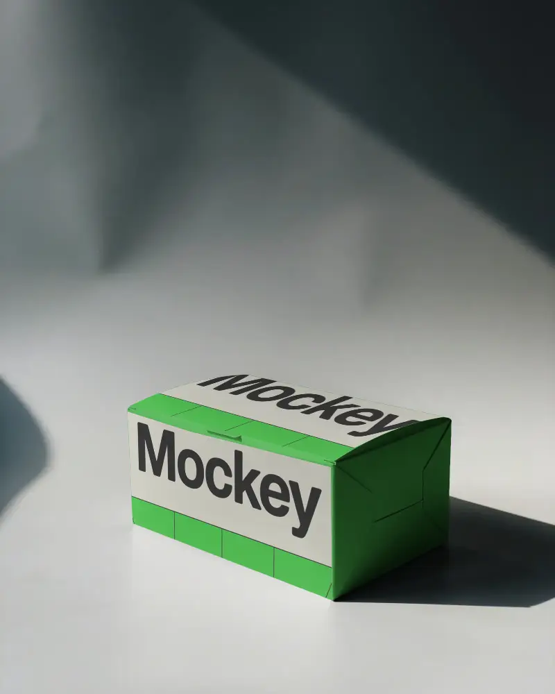Minimalist Box Mockup For Product Packaging With Clean Modern Rectangular Design And Sharp Edges