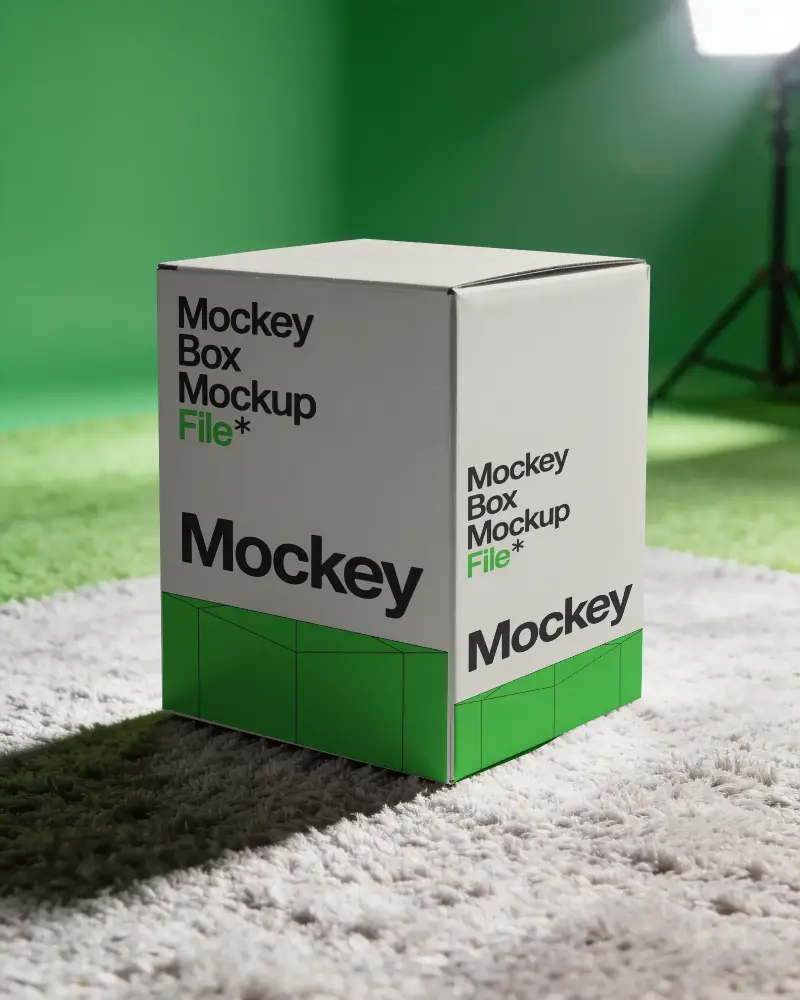 Minimalistic Plain Box Mockup For Product Packaging Branding And Corporate Identity Design
