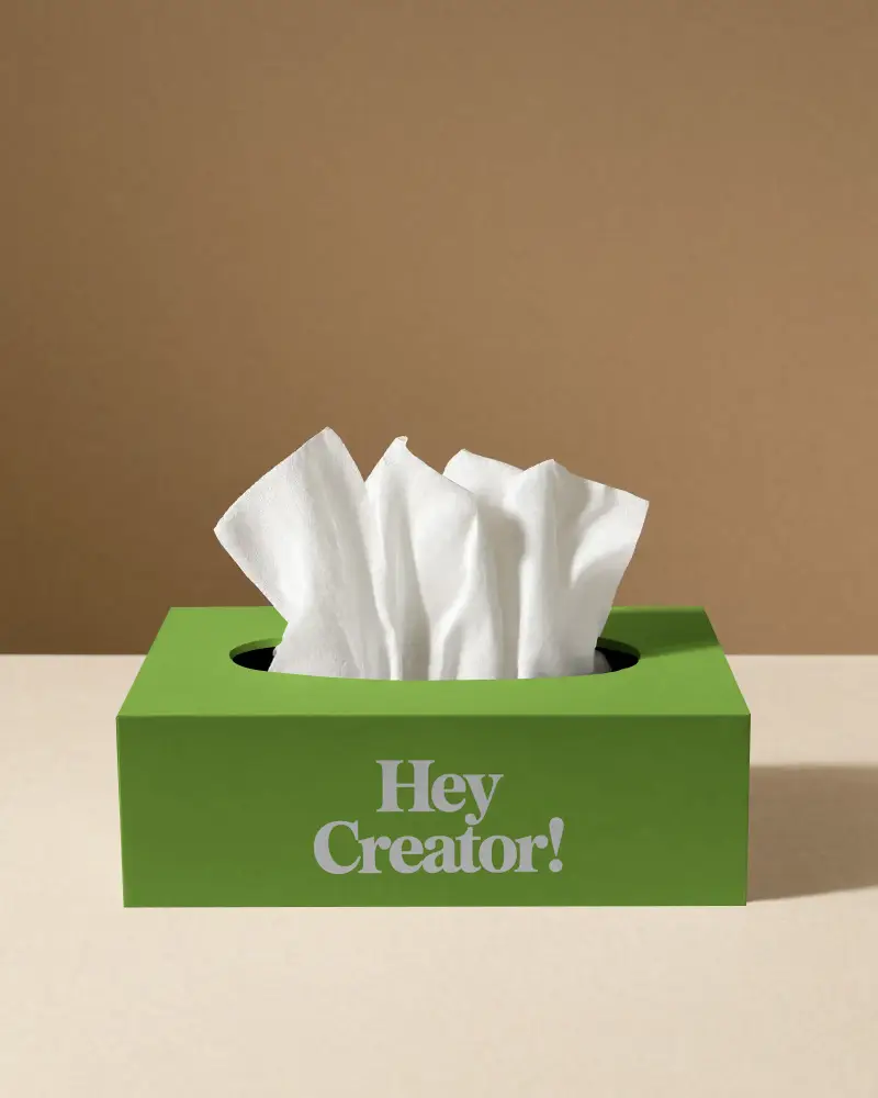 Rectangular Tissue Box Mockup Showcasing Prepared Facial Tissues For Everyday Use