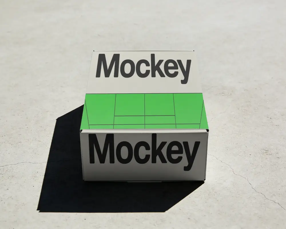 Eco Friendly Corrugated Box Mockup For Product Packaging Display And Branding Presentation