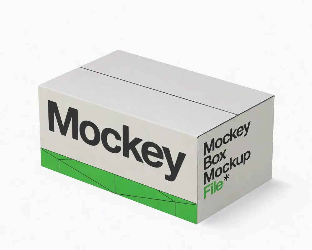 Premium Quality Rectangular Cardboard Box Packaging Mockup For Branding And Label Design
