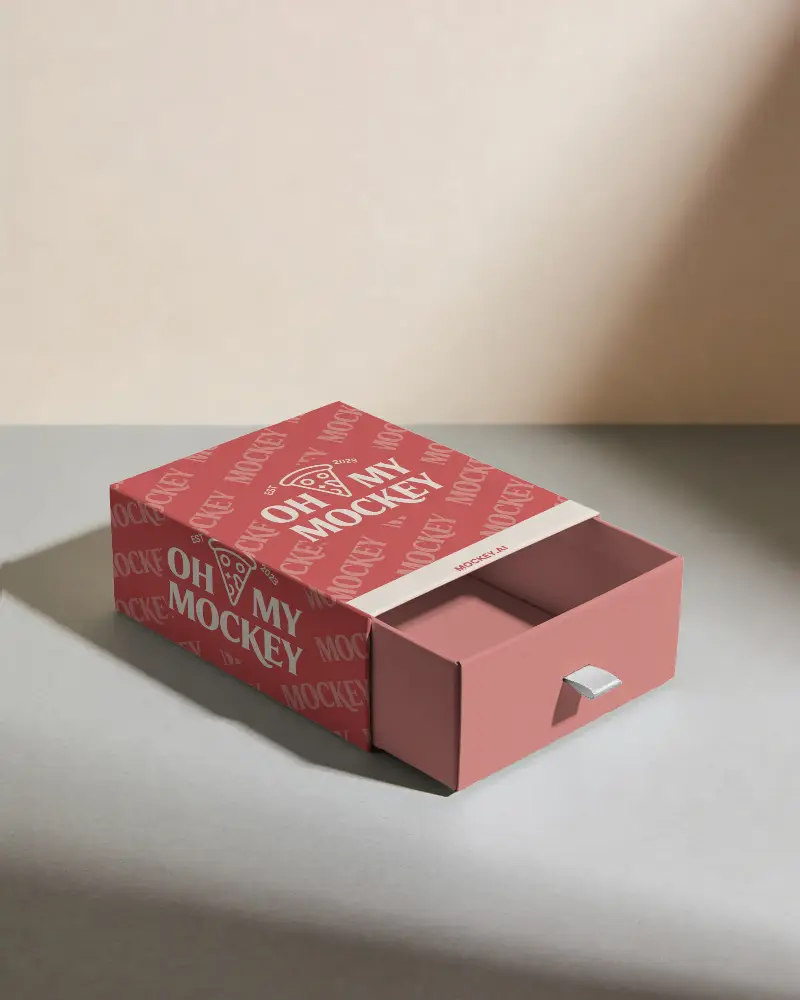 Premium Drawer Box Mockup Packaging With Pull Tab For Luxury Product Gift Presentation Storage