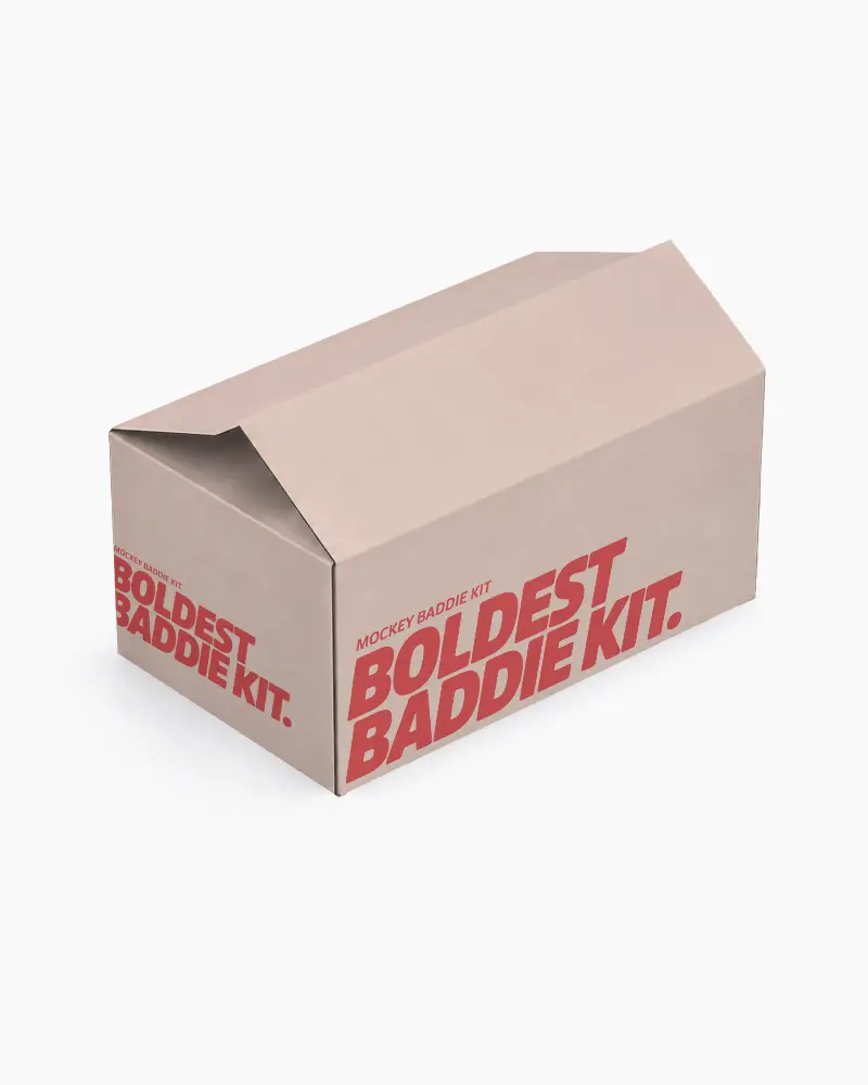 Sustainable Corrugated Paper Box Mockup Secure Lid Design Perfect For Gift Packaging And Retail