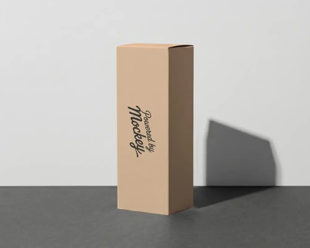 Minimalist Vertical Box Mockup With Straight Edges Ideal For Product Packaging Design Presentations