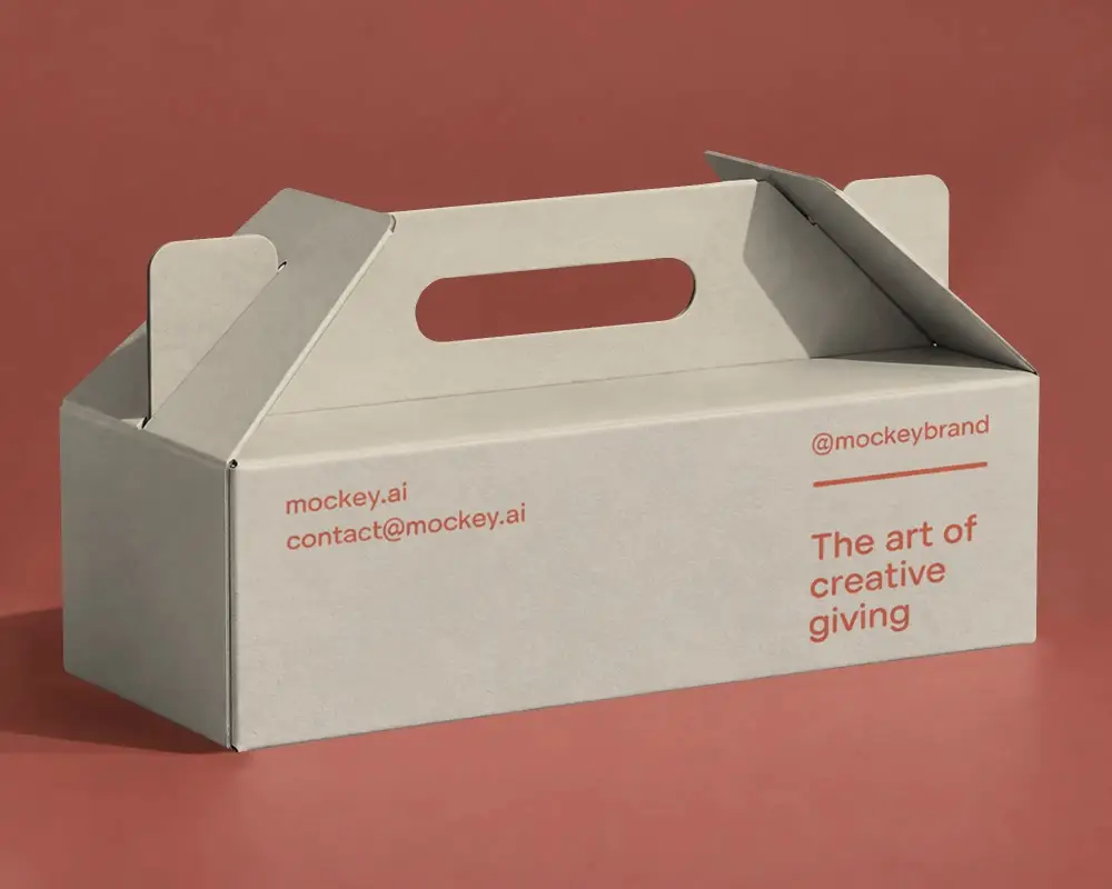 Sturdy Corrugated Carry Box Mockup For Branding And Effective Product Presentation